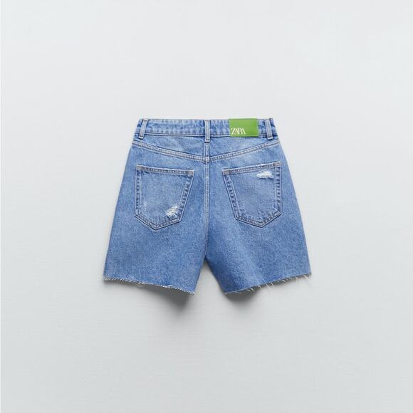 NWT ZARA RIPPED DENIM SHORTS - Picture 10 of 15